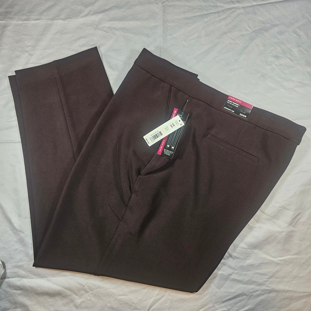 Investments 22W Reg 5th Ave Fit Coffee Brown Straight Leg Dress Pants NWT 1538